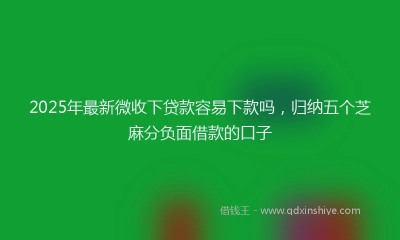2025年最新微收下贷款容易下款吗，归纳五个芝麻分负面借款的口子