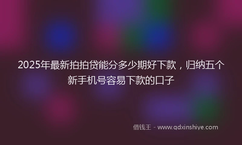 2025年最新拍拍贷能分多少期好下款，归纳五个新手机号容易下款的口子