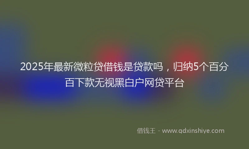2025年最新微粒贷借钱是贷款吗，归纳5个百分百下款无视黑白户网贷平台