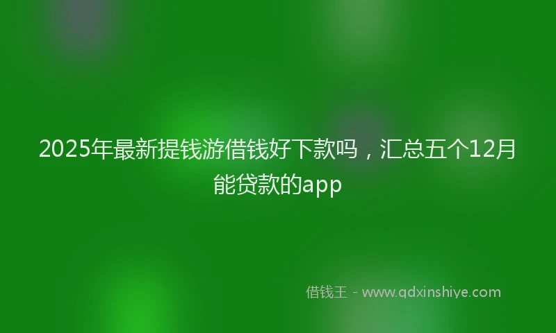 2025年最新提钱游借钱好下款吗，汇总五个12月能贷款的app