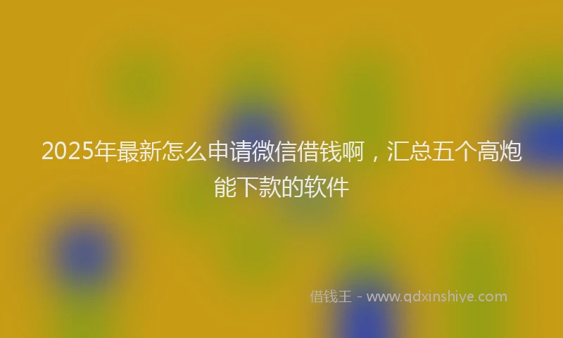 2025年最新怎么申请微信借钱啊，汇总五个高炮能下款的软件