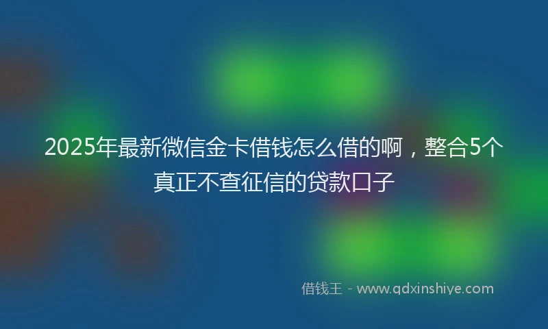 2025年最新微信金卡借钱怎么借的啊，整合5个真正不查征信的贷款口子