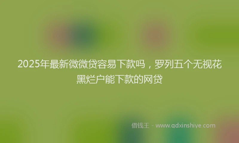 2025年最新微微贷容易下款吗，罗列五个无视花黑烂户能下款的网贷