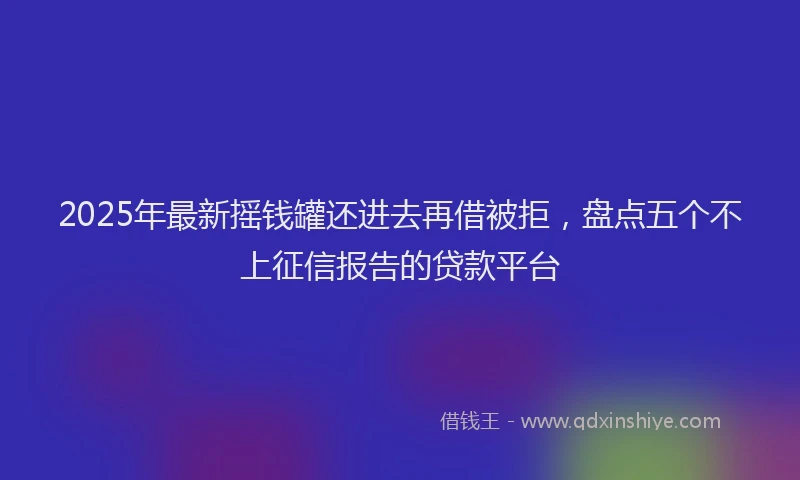 2025年最新摇钱罐还进去再借被拒，盘点五个不上征信报告的贷款平台