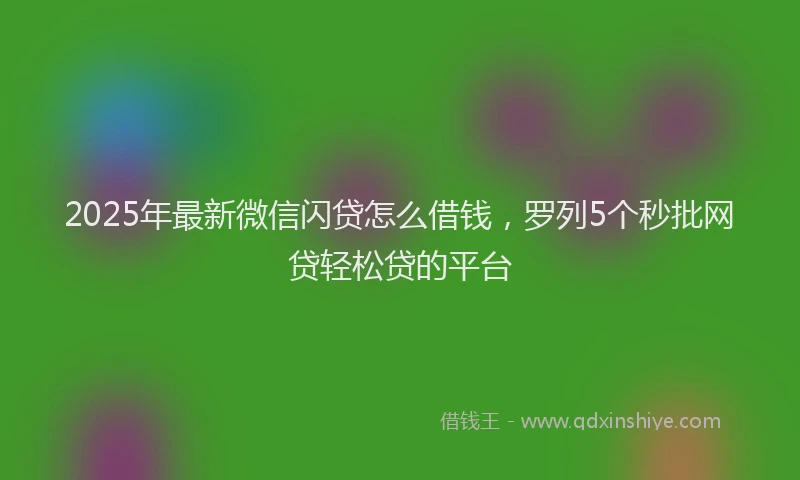 2025年最新微信闪贷怎么借钱，罗列5个秒批网贷轻松贷的平台