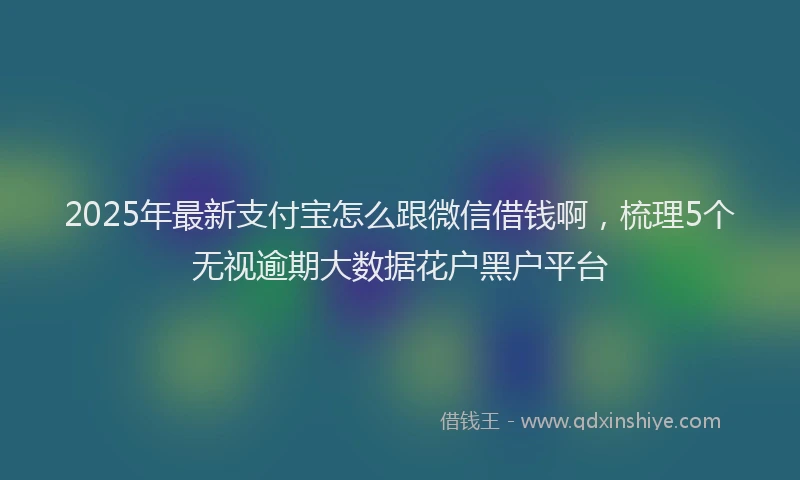 2025年最新支付宝怎么跟微信借钱啊，梳理5个无视逾期大数据花户黑户平台
