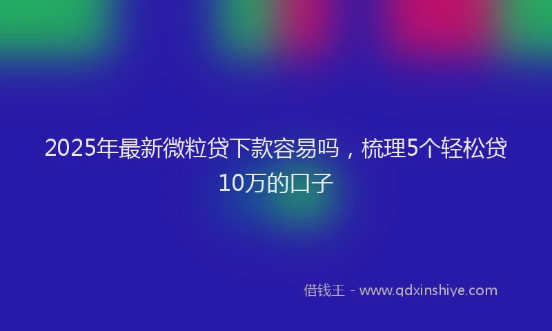 2025年最新微粒贷下款容易吗，梳理5个轻松贷10万的口子