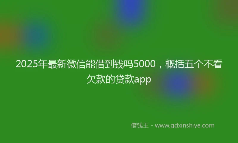 2025年最新微信能借到钱吗5000，概括五个不看欠款的贷款app