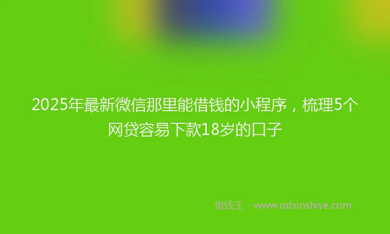 2025年最新微信那里能借钱的小程序，梳理5个网贷容易下款18岁的口子