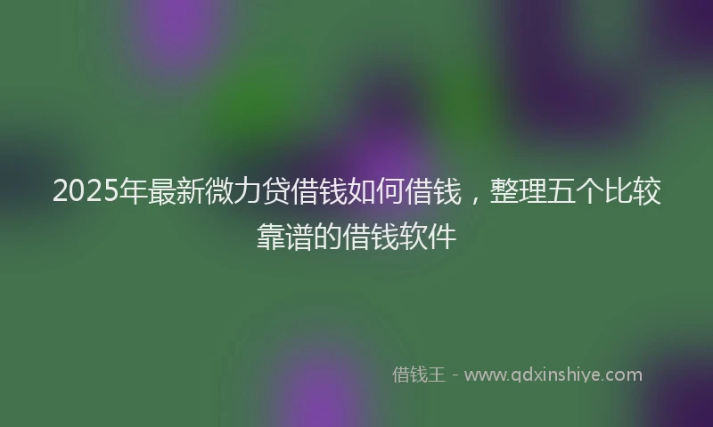 2025年最新微力贷借钱如何借钱，整理五个比较靠谱的借钱软件