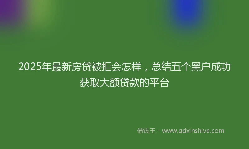 2025年最新房贷被拒会怎样，总结五个黑户成功获取大额贷款的平台