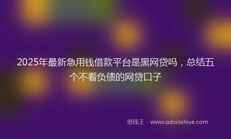 2025年最新急用钱借款平台是黑网贷吗，总结五个不看负债的网贷口子