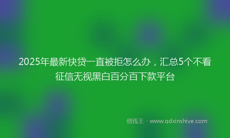 2025年最新快贷一直被拒怎么办，汇总5个不看征信无视黑白百分百下款平台