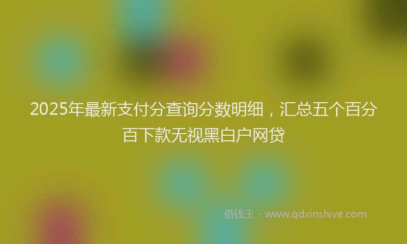 2025年最新支付分查询分数明细，汇总五个百分百下款无视黑白户网贷