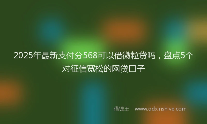 2025年最新支付分568可以借微粒贷吗，盘点5个对征信宽松的网贷口子