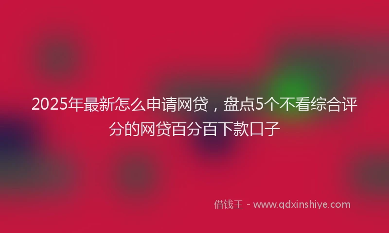 2025年最新怎么申请网贷，盘点5个不看综合评分的网贷百分百下款口子