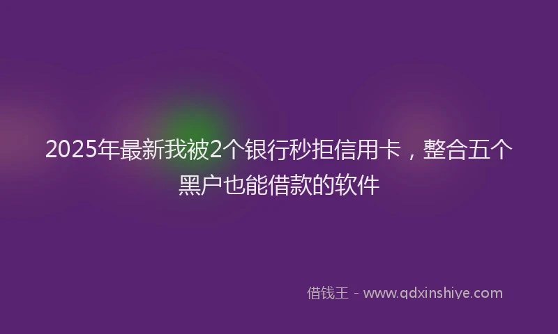2025年最新我被2个银行秒拒信用卡，整合五个黑户也能借款的软件