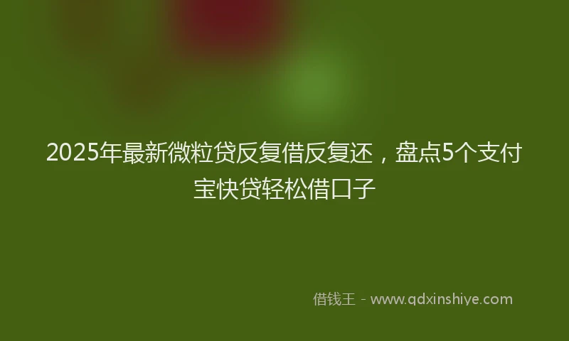 2025年最新微粒贷反复借反复还，盘点5个支付宝快贷轻松借口子