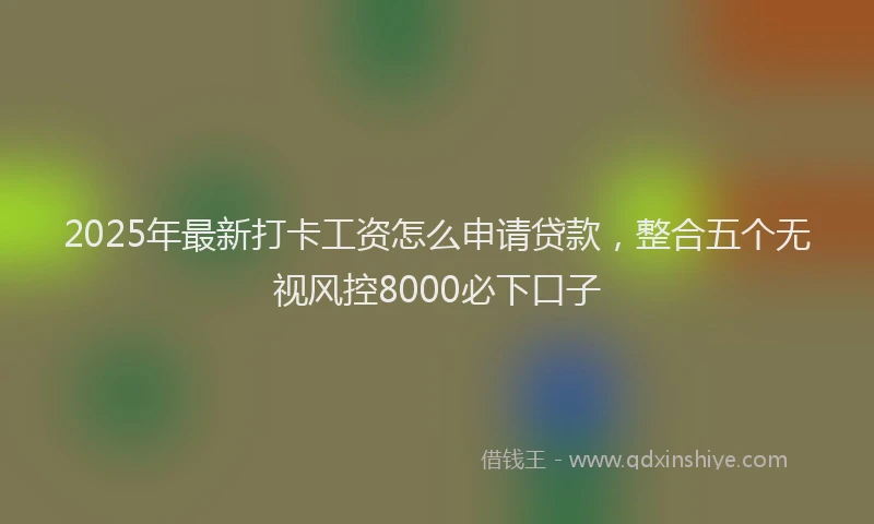 2025年最新打卡工资怎么申请贷款，整合五个无视风控8000必下口子