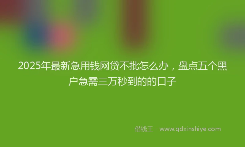 2025年最新急用钱网贷不批怎么办，盘点五个黑户急需三万秒到的的口子