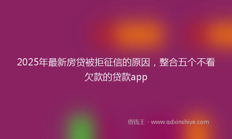 2025年最新房贷被拒征信的原因，整合五个不看欠款的贷款app