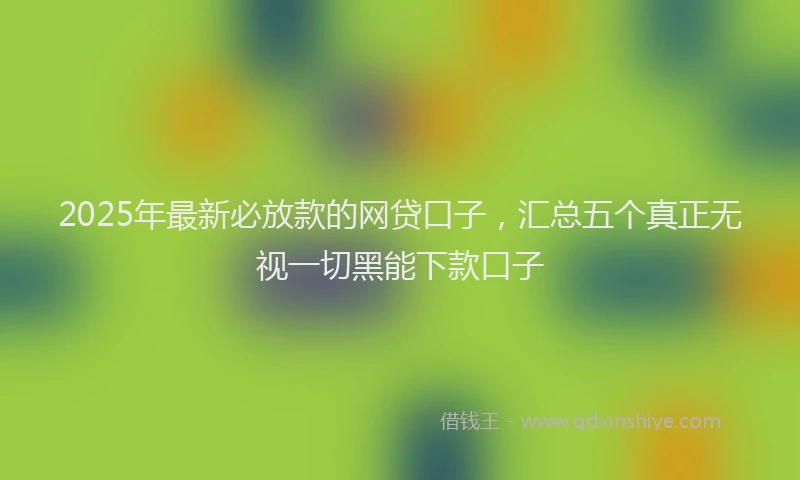 2025年最新必放款的网贷口子，汇总五个真正无视一切黑能下款口子