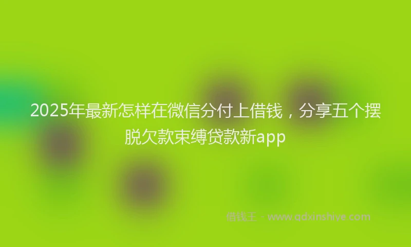 2025年最新怎样在微信分付上借钱，分享五个摆脱欠款束缚贷款新app