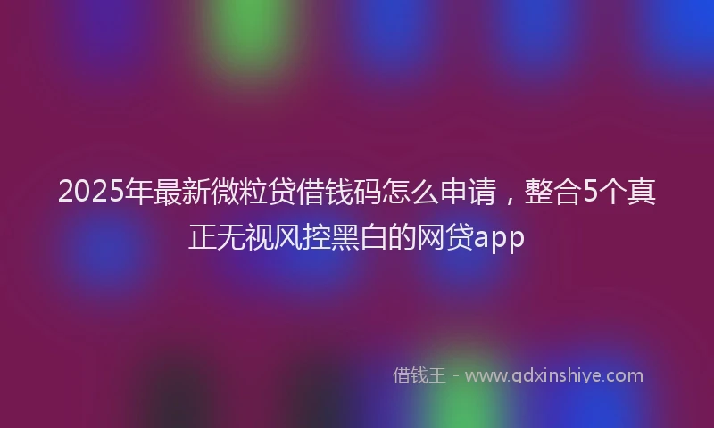 2025年最新微粒贷借钱码怎么申请，整合5个真正无视风控黑白的网贷app
