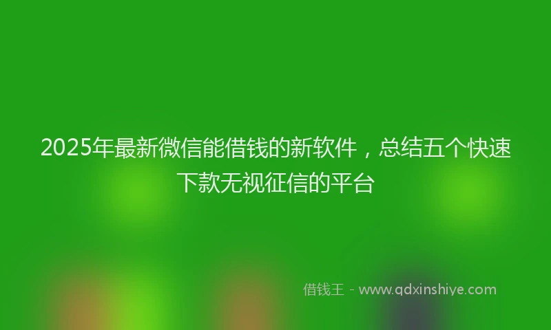 2025年最新微信能借钱的新软件，总结五个快速下款无视征信的平台