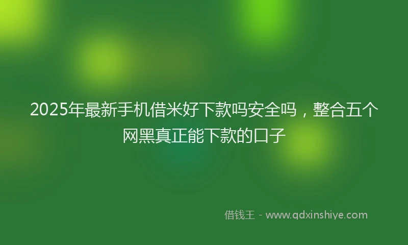 2025年最新手机借米好下款吗安全吗，整合五个网黑真正能下款的口子