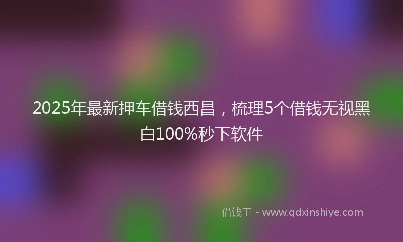 2025年最新押车借钱西昌，梳理5个借钱无视黑白100%秒下软件