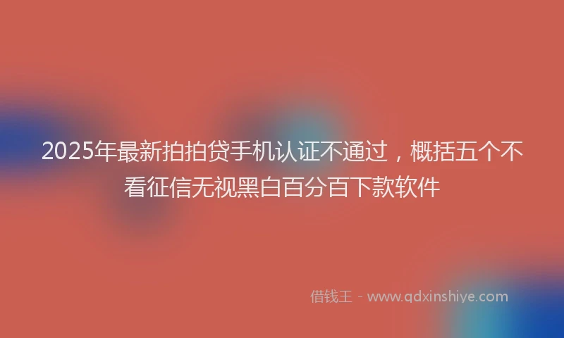 2025年最新拍拍贷手机认证不通过，概括五个不看征信无视黑白百分百下款软件