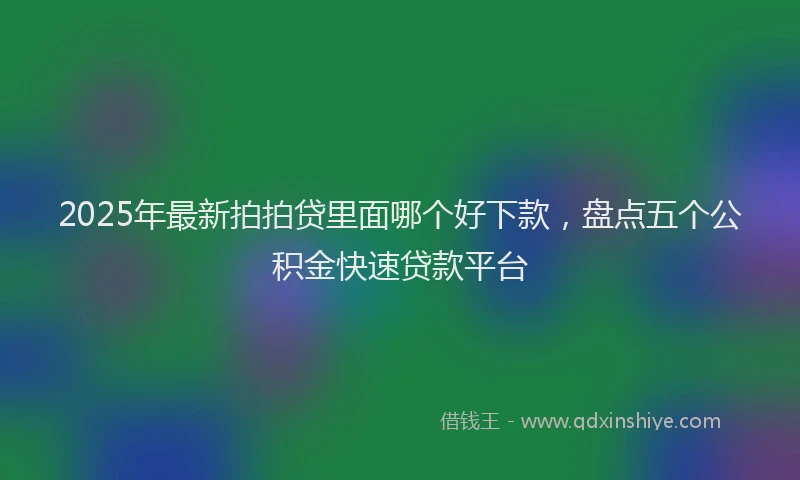 2025年最新拍拍贷里面哪个好下款，盘点五个公积金快速贷款平台