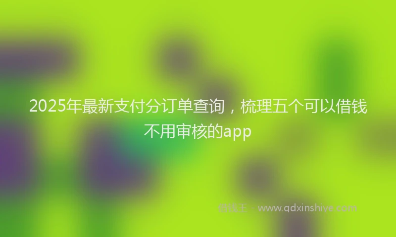 2025年最新支付分订单查询，梳理五个可以借钱不用审核的app