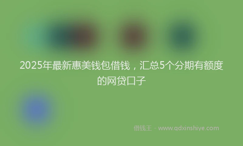 2025年最新惠美钱包借钱，汇总5个分期有额度的网贷口子