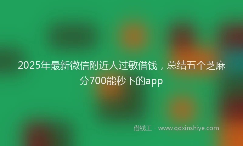 2025年最新微信附近人过敏借钱，总结五个芝麻分700能秒下的app