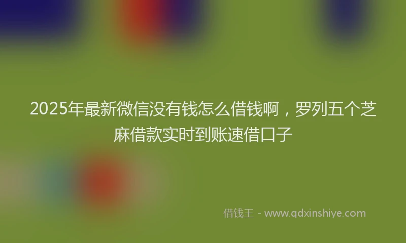 2025年最新微信没有钱怎么借钱啊，罗列五个芝麻借款实时到账速借口子