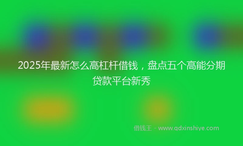 2025年最新怎么高杠杆借钱，盘点五个高能分期贷款平台新秀