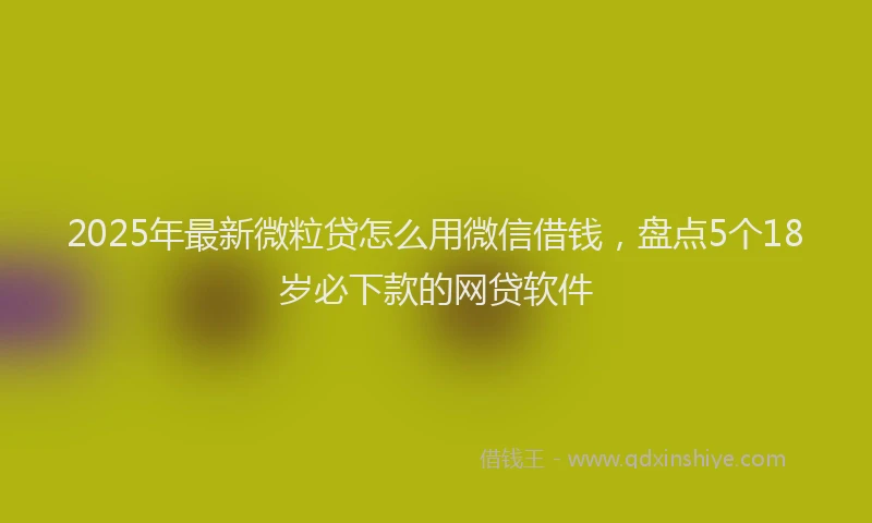 2025年最新微粒贷怎么用微信借钱，盘点5个18岁必下款的网贷软件