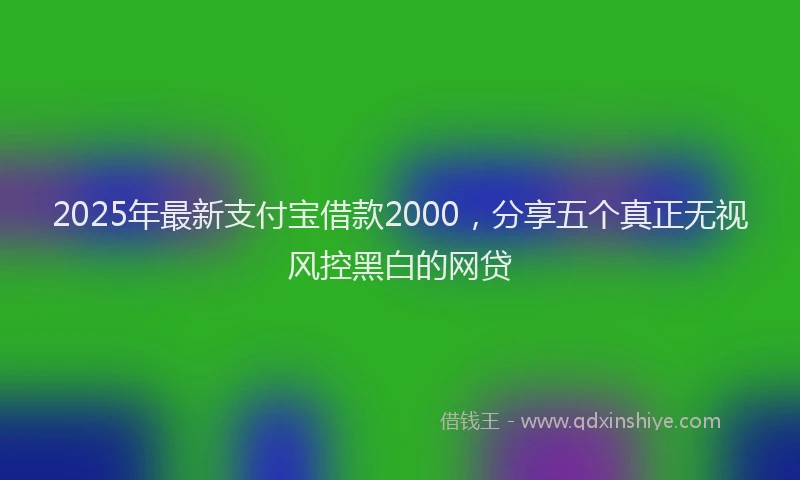 2025年最新支付宝借款2000，分享五个真正无视风控黑白的网贷