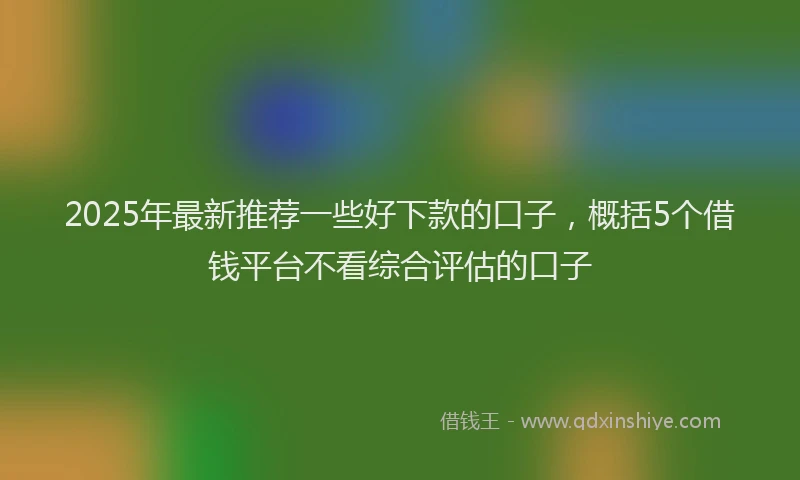 2025年最新推荐一些好下款的口子，概括5个借钱平台不看综合评估的口子