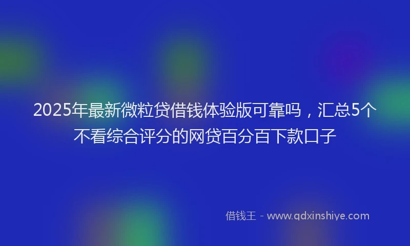 2025年最新微粒贷借钱体验版可靠吗，汇总5个不看综合评分的网贷百分百下款口子