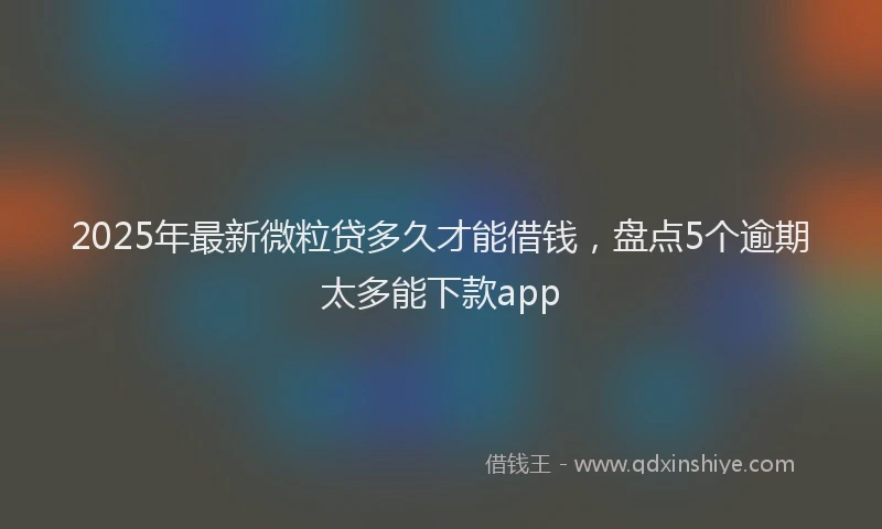 2025年最新微粒贷多久才能借钱，盘点5个逾期太多能下款app