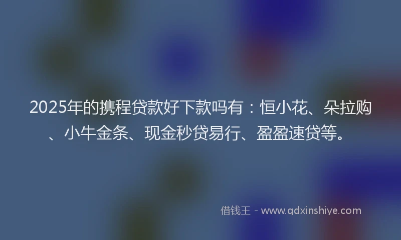 2025年的携程贷款好下款吗有：恒小花、朵拉购、小牛金条、现金秒贷易行、盈盈速贷等。