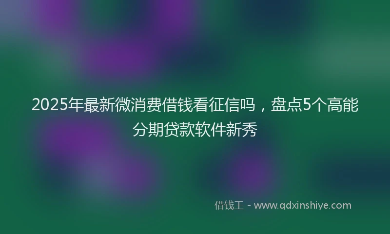 2025年最新微消费借钱看征信吗，盘点5个高能分期贷款软件新秀