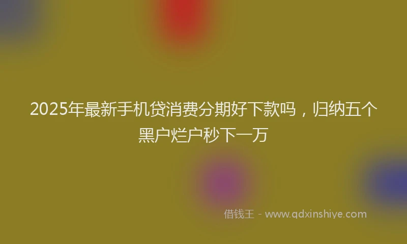 2025年最新手机贷消费分期好下款吗，归纳五个黑户烂户秒下一万