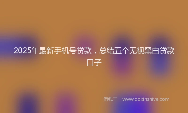 2025年最新手机号贷款，总结五个无视黑白贷款口子