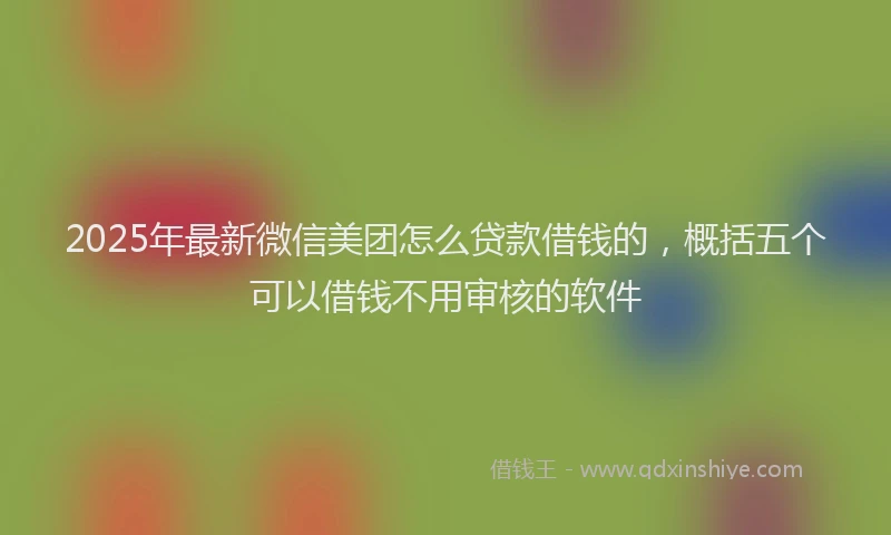 2025年最新微信美团怎么贷款借钱的，概括五个可以借钱不用审核的软件