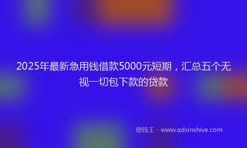 2025年最新急用钱借款5000元短期，汇总五个无视一切包下款的贷款