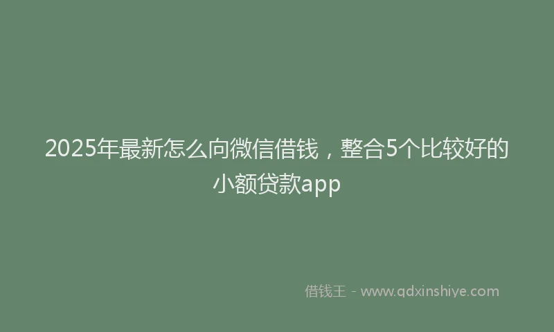 2025年最新怎么向微信借钱，整合5个比较好的小额贷款app